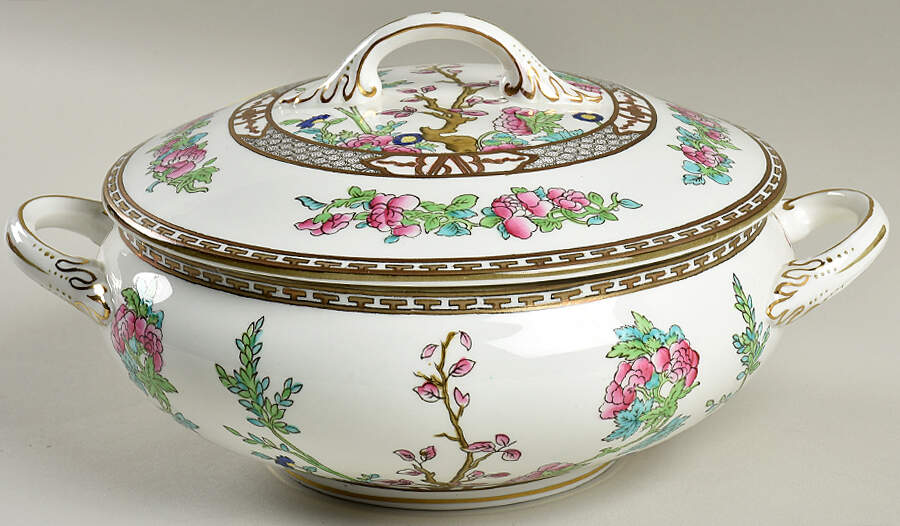 Indian Tree Multicolor (Smooth Edge) Round Covered Vegetable by Coalport-1