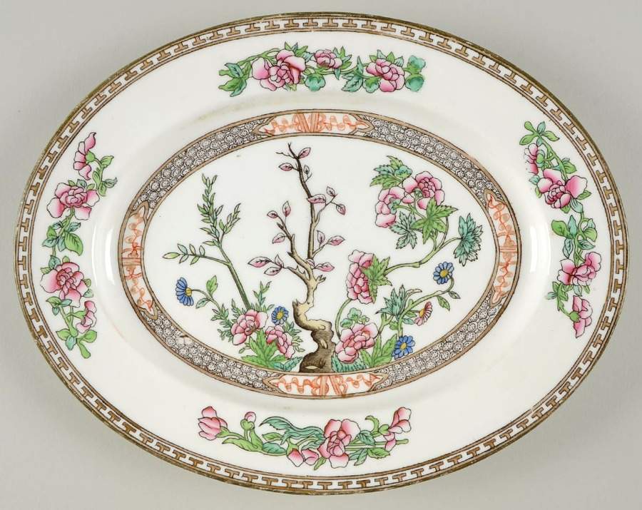Indian Tree Multicolor (Smooth Edge) 11" Oval Serving Platter by Coalport-1