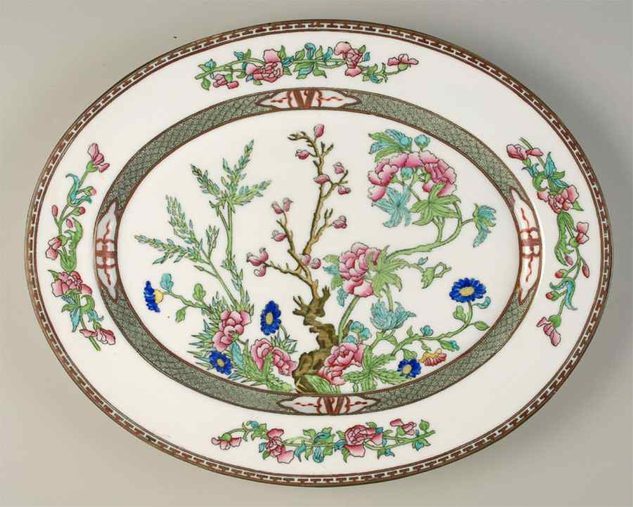 Indian Tree Multicolor (Smooth Edge) 14" Oval Serving Platter by Coalport-1
