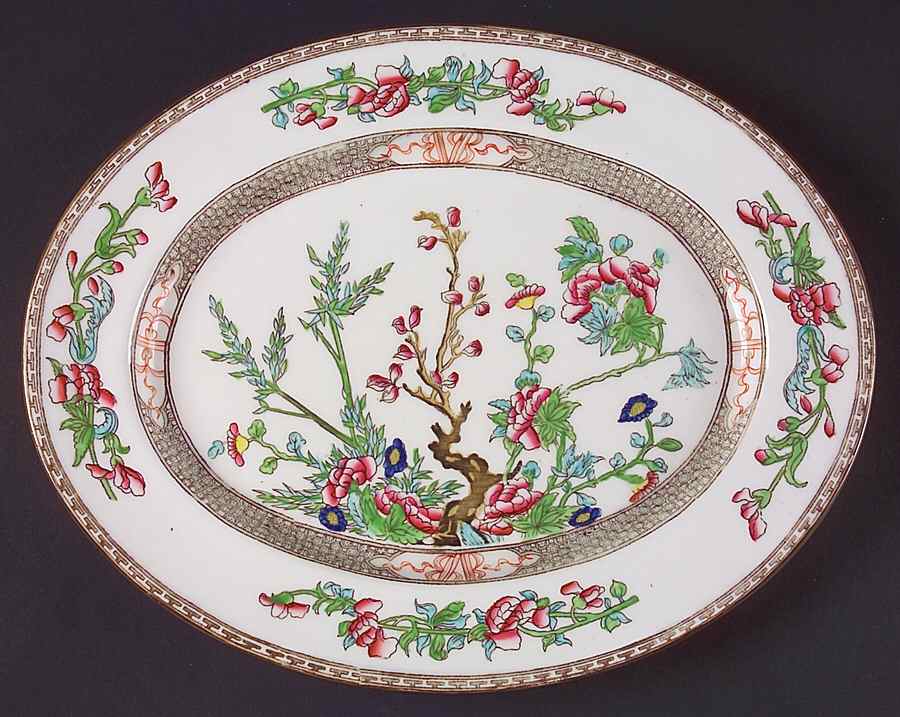 Indian Tree Multicolor (Smooth Edge) 13" Oval Serving Platter by Coalport-1