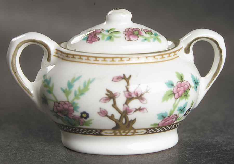 Indian Tree Multicolor (Smooth Edge) Miniature Sugar Bowl & Lid by Coalport-1