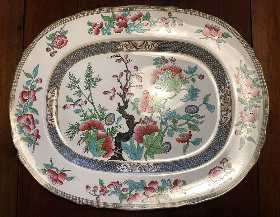 Indian Tree Multicolor (Semi Scalloped) 21" Oval Serving Platter by Coalport-1