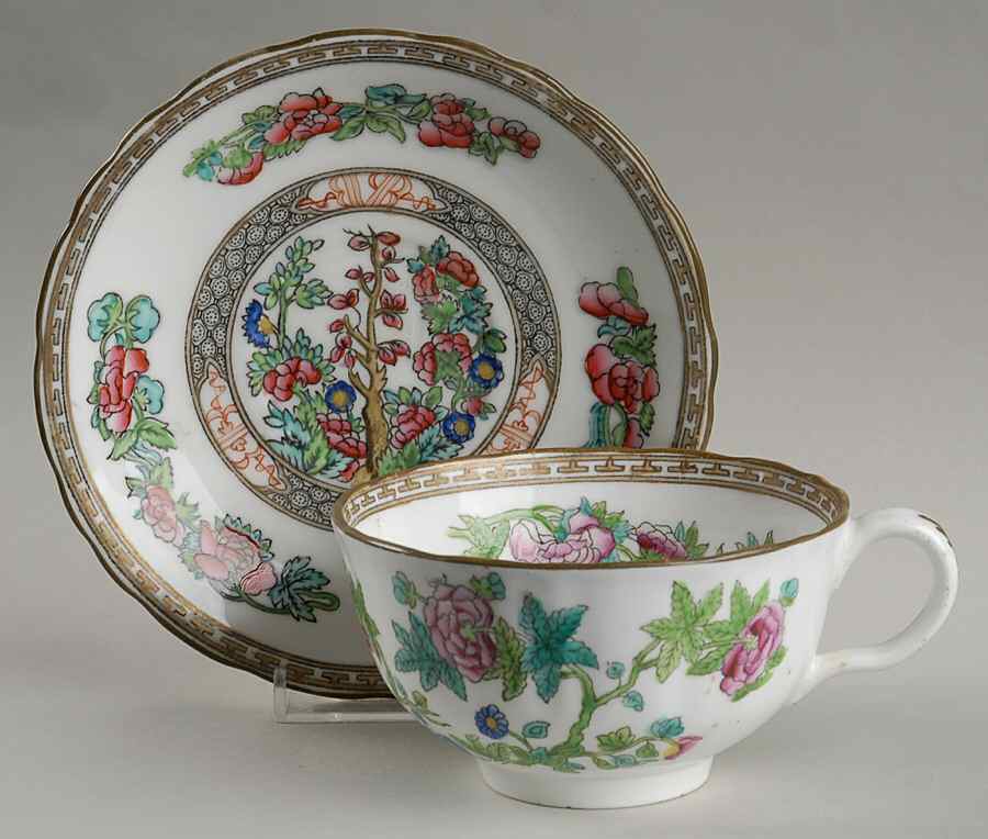 Indian Tree Multicolor (Semi Scalloped) Oversized Cup & Saucer Set by Coalport-1