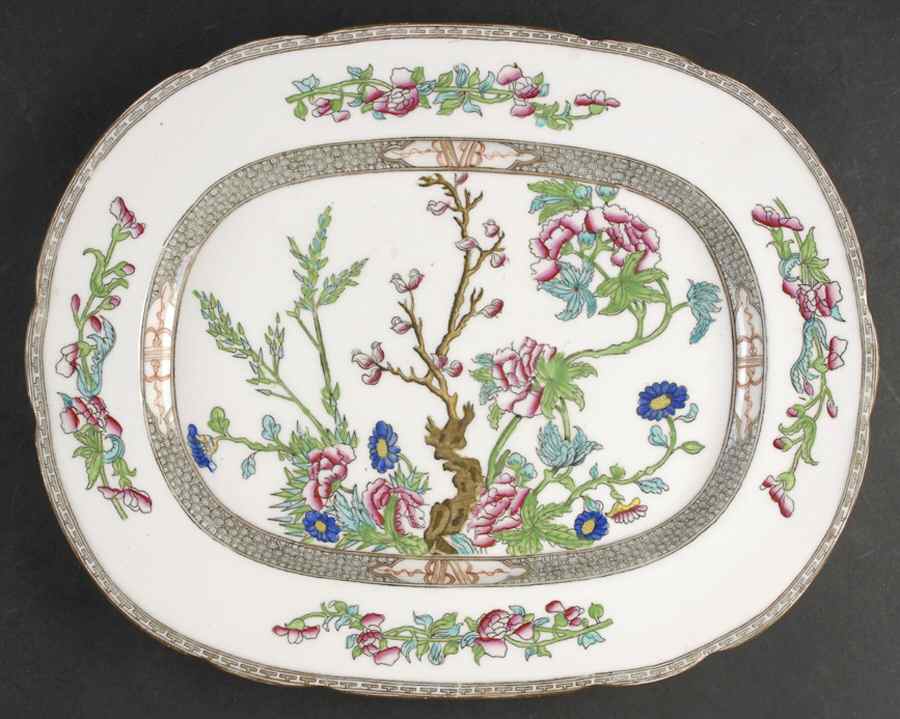 Indian Tree Multicolor (Semi Scalloped) 14" Oval Serving Platter by Coalport-1