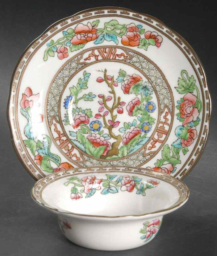 Indian Tree Multicolor (Semi Scalloped) Ramekin & Saucer Set by Coalport-1