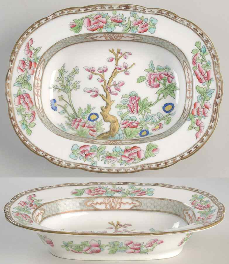 Indian Tree Multicolor (Semi Scalloped) 9" Oval Vegetable Bowl by Coalport-1