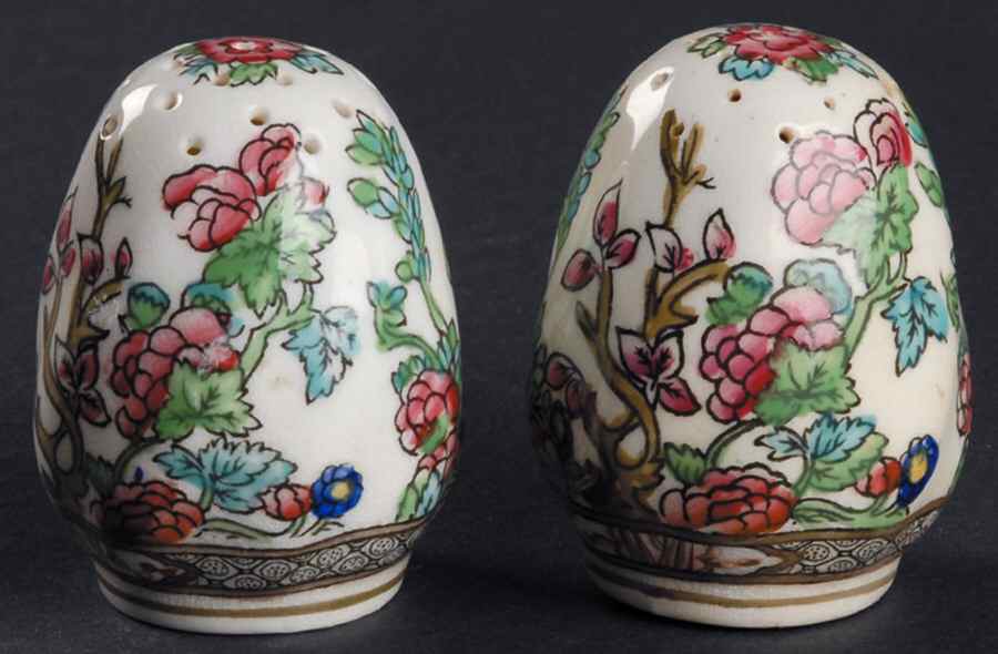 Indian Tree Multicolor (Semi Scalloped) Salt & Pepper Set by Coalport-1