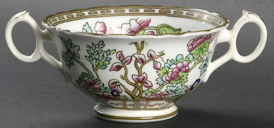 Indian Tree Multicolor (Semi Scalloped) Footed Bouillon Cup by Coalport-1