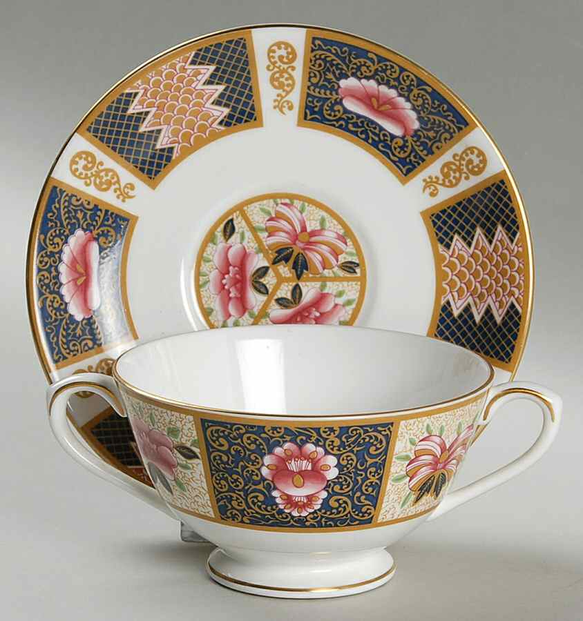 Java Footed Cream Soup Bowl & Saucer Set by Coalport-1