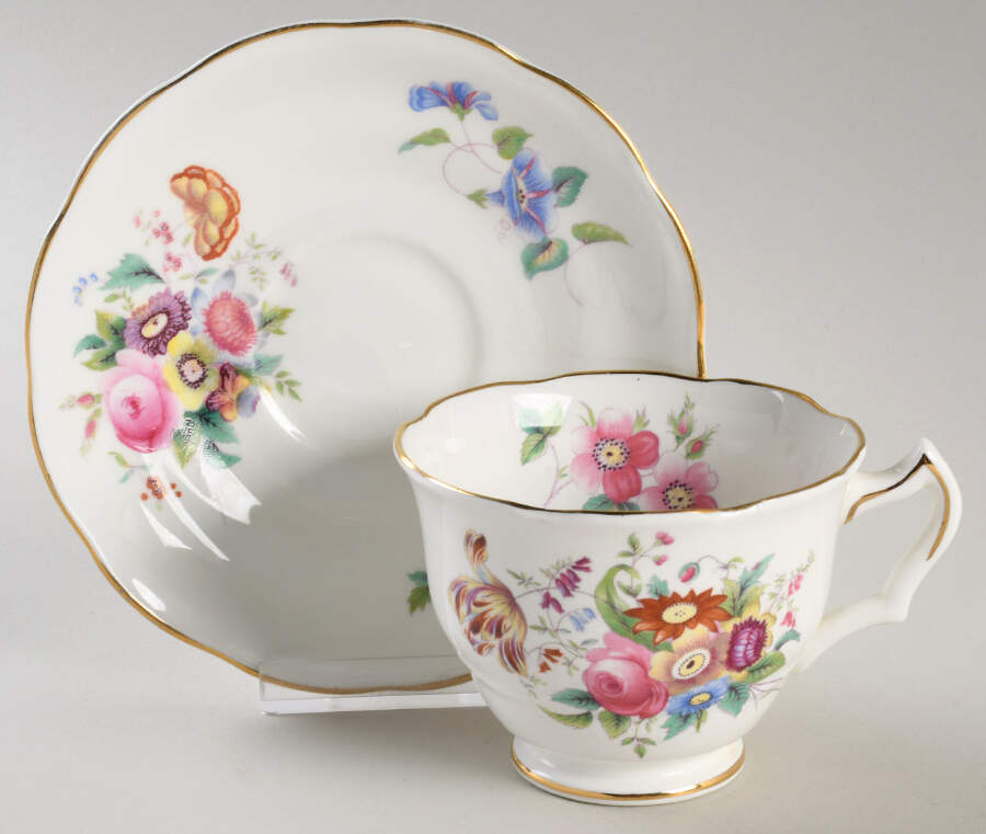 Junetime Footed Cup & Saucer Set by Coalport-1