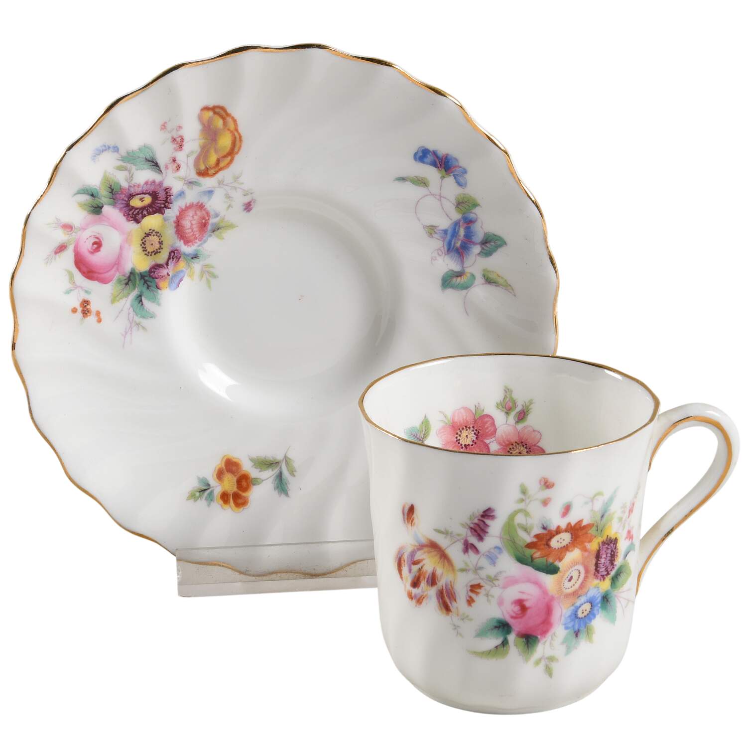 Junetime Flat Demitasse Cup & Saucer Set by Coalport-1