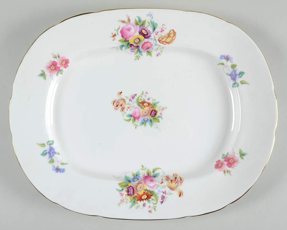 Junetime 14" Oval Serving Platter by Coalport-1