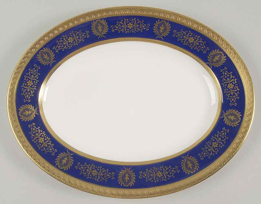 Lady Anne Cobalt Blue 14" Oval Serving Platter by Coalport-1