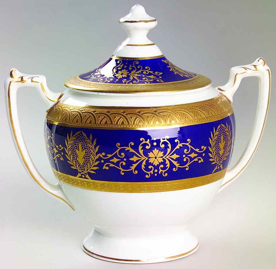 Lady Anne Cobalt Blue Sugar Bowl & Lid by Coalport-1