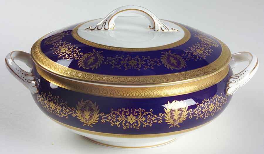 Lady Anne Cobalt Blue Round Covered Vegetable by Coalport-1
