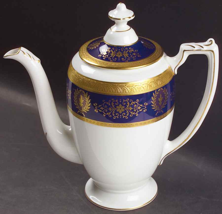 Lady Anne Cobalt Blue Coffee Pot & Lid by Coalport-1