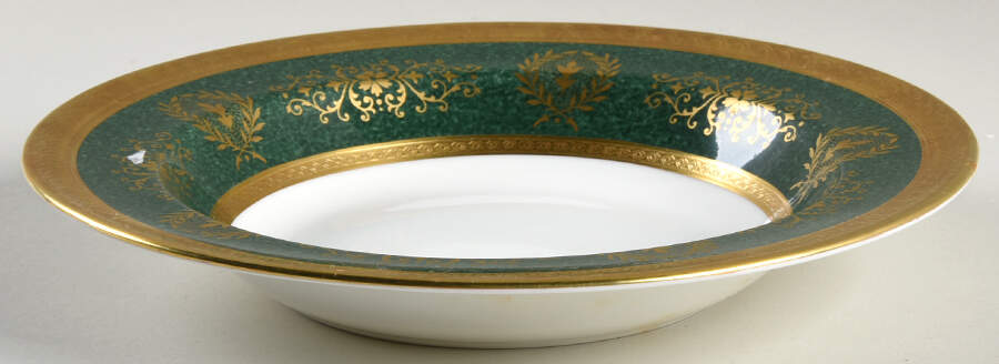 Lady Anne Green Rim Soup Bowl by Coalport-1