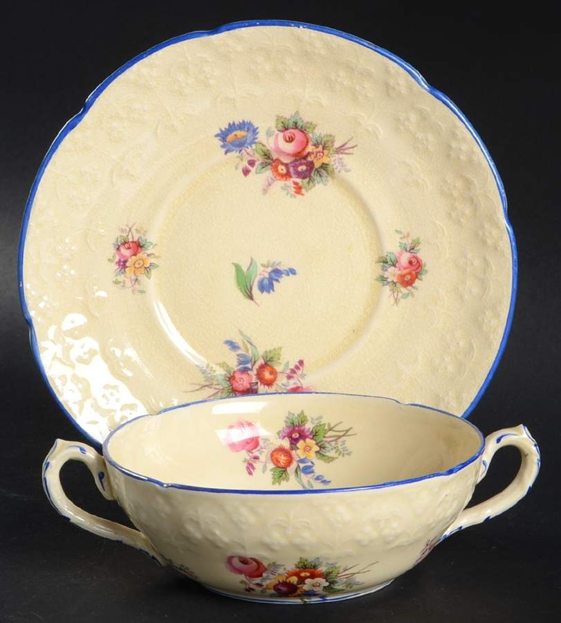 Lady Diana Flat Cream Soup Bowl & Saucer Set by Coalport-1