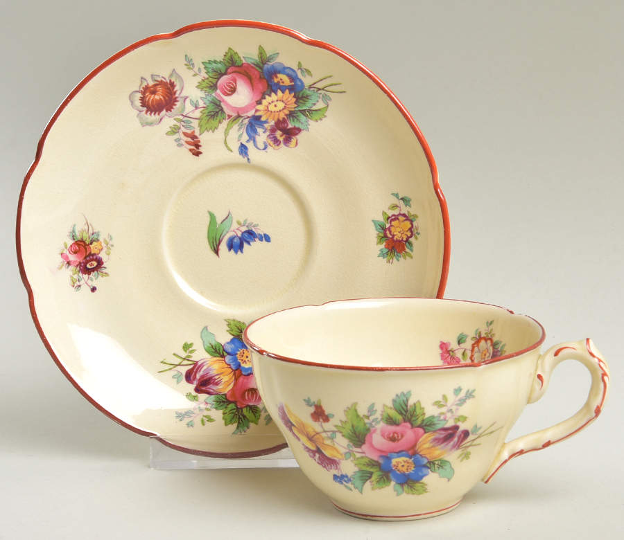 Lady Sylvia Flat Cup & Saucer Set by Coalport-1