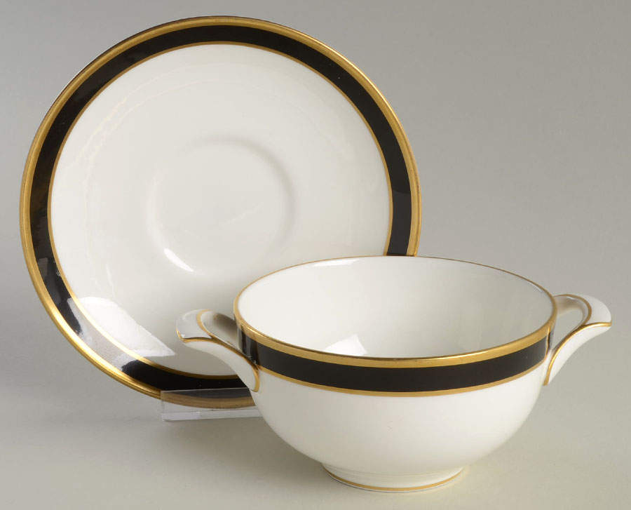 Lynton Footed Cream Soup Bowl & Saucer Set by Coalport-1