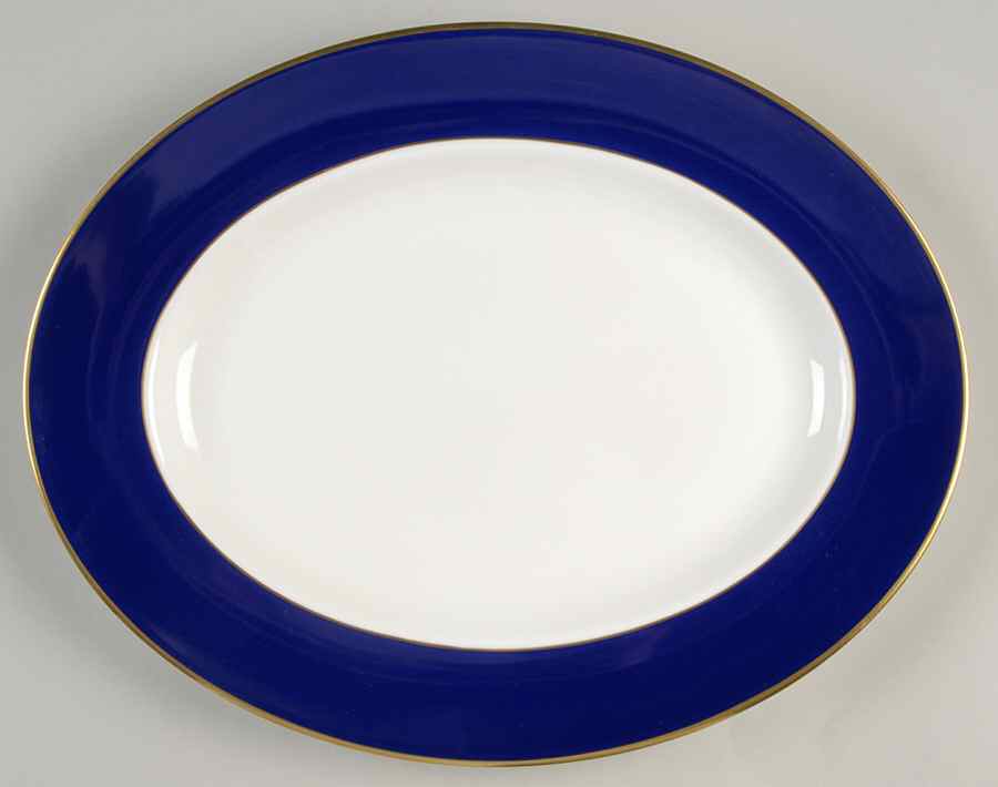 Majestic Blue 14" Oval Serving Platter by Coalport-1