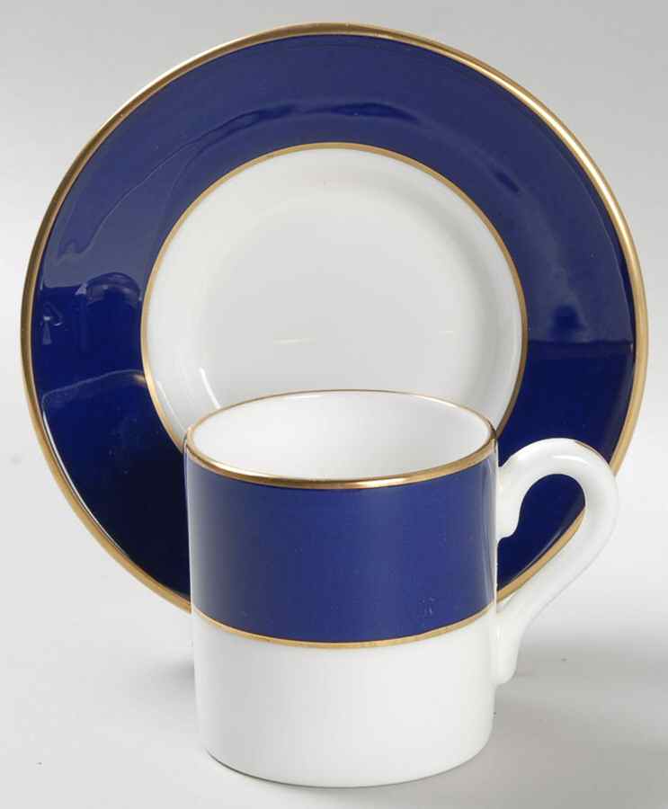 Majestic Blue Flat Demitasse Cup & Saucer Set by Coalport-1