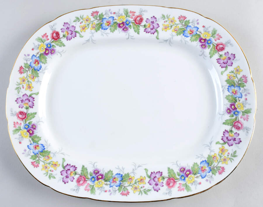 Maytime 15" Oval Serving Platter by Coalport-1