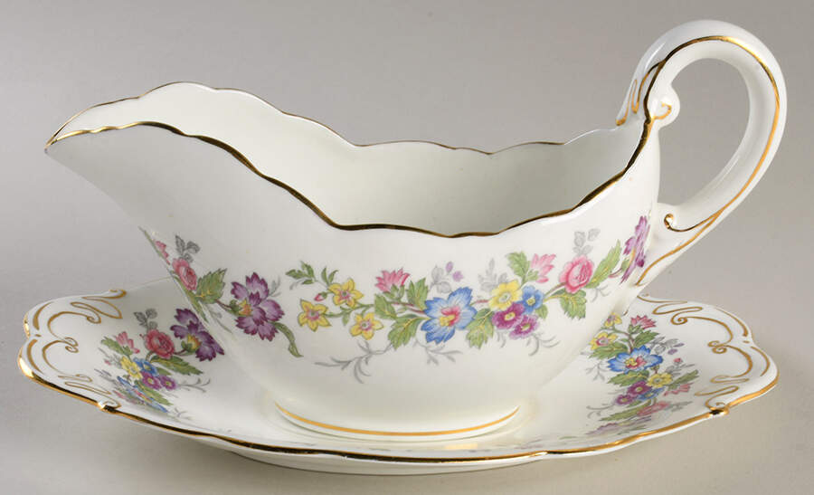 Maytime Gravy Boat & Underplate by Coalport-1