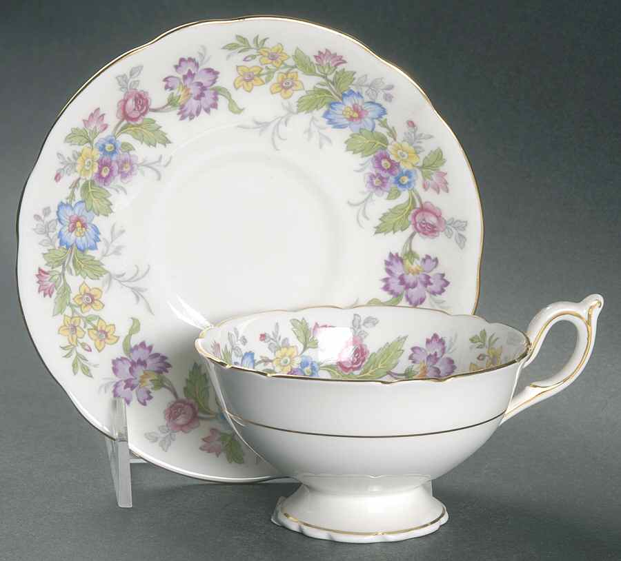 Maytime Footed Cup & Saucer Set by Coalport-1