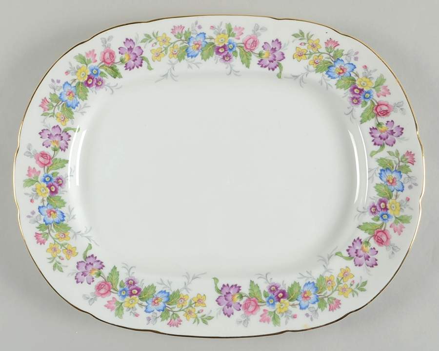 Maytime 14" Oval Serving Platter by Coalport-1