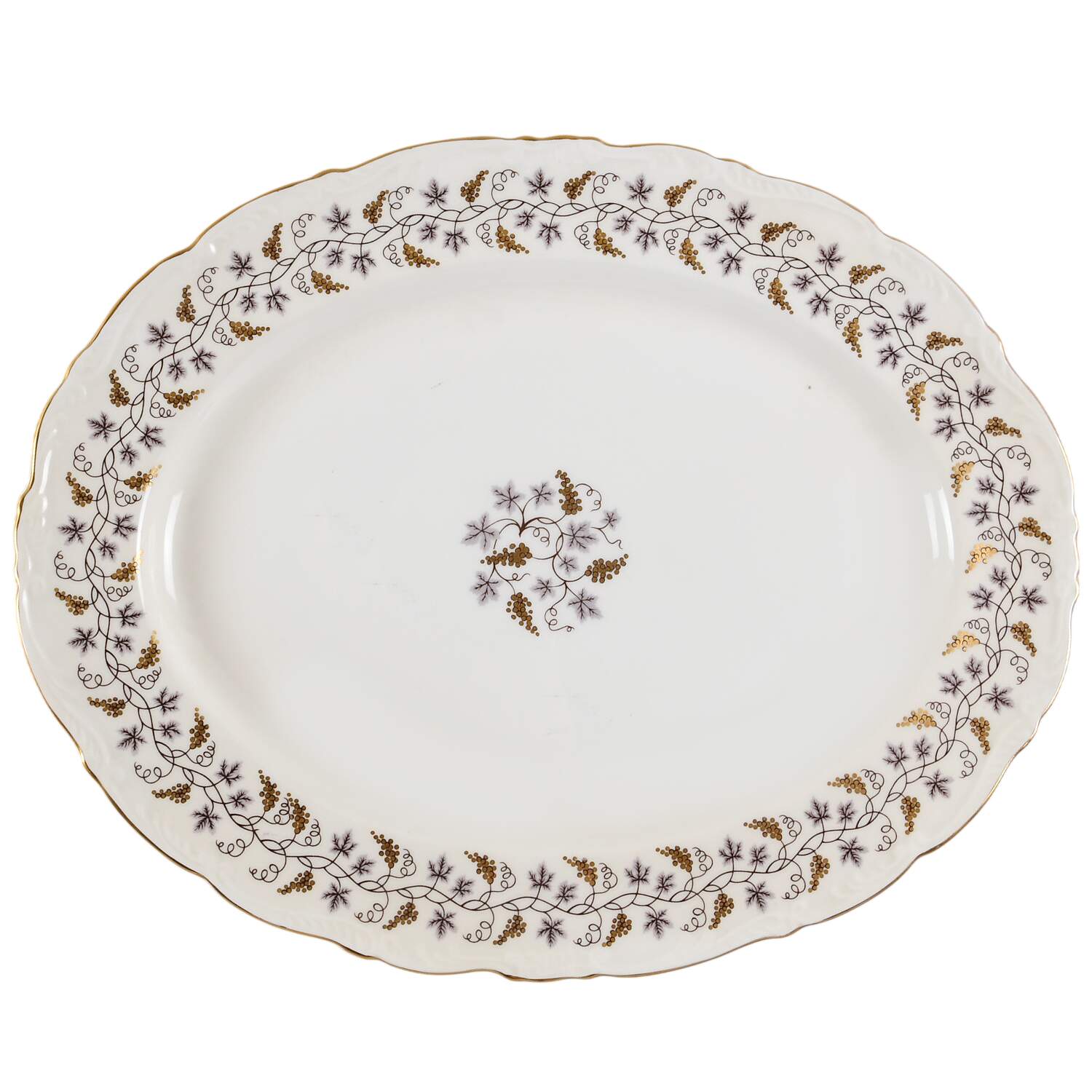 Minerva White (Raised Edge) 15" Oval Serving Platter by Coalport-1
