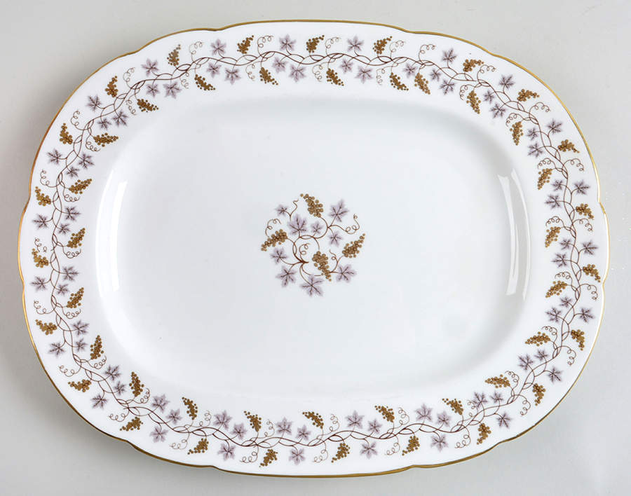 Minerva White (No Raised Edge) 12" Oval Serving Platter by Coalport-1