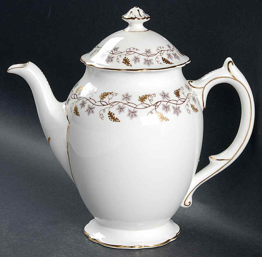 Minerva White (No Raised Edge) Coffee Pot & Lid by Coalport-1