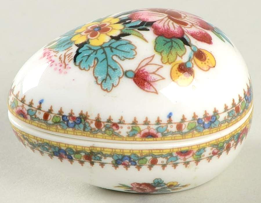Ming Rose Miniature Egg Box & Lid by Coalport-1