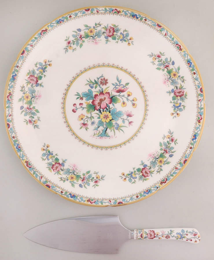 Ming Rose Cake Plate & Server Set (Boxed) by Coalport-1