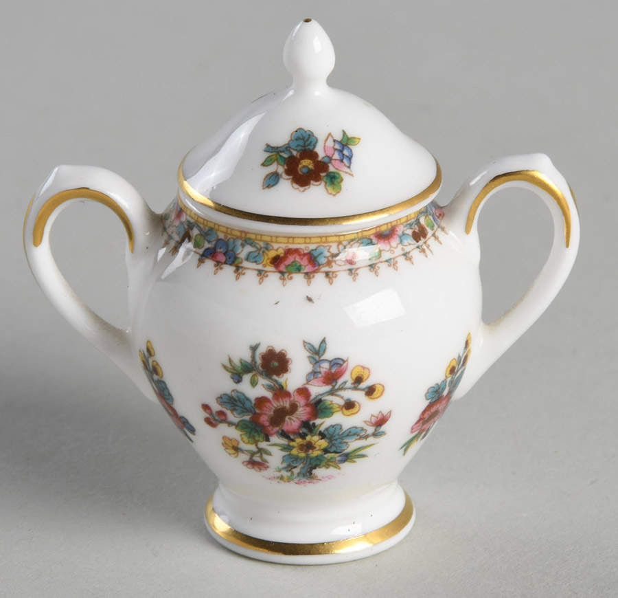Ming Rose Miniature Sugar Bowl & Lid by Coalport-1