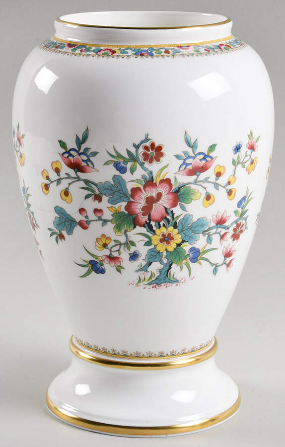 Ming Rose 9" Footed Vase by Coalport-1