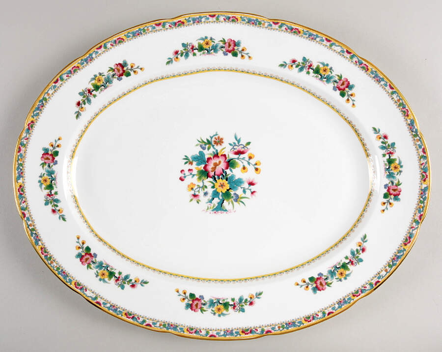 Ming Rose 17" Oval Serving Platter by Coalport-1