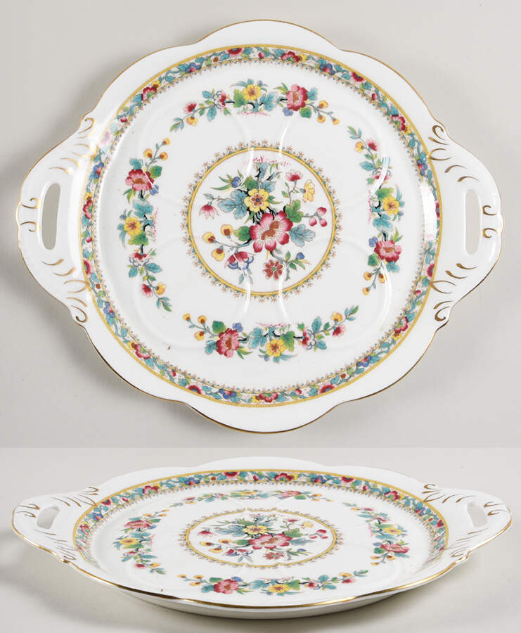 Ming Rose Tray for (7 Pc) Pot de Creme Set by Coalport-1