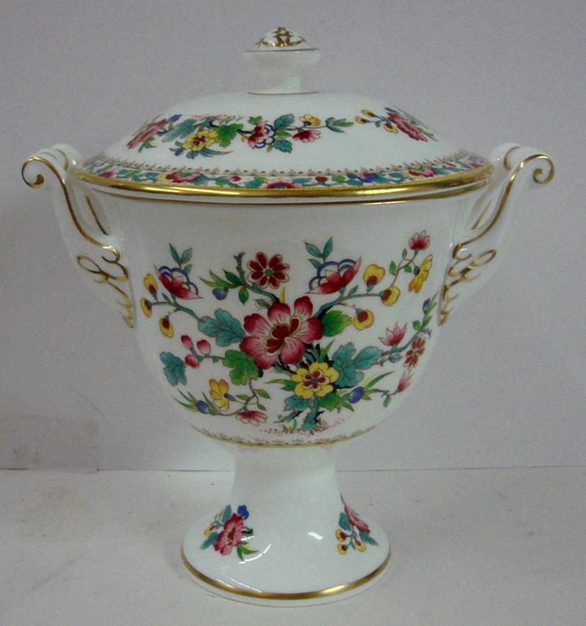 Ming Rose 7" Urn with Lid by Coalport-1