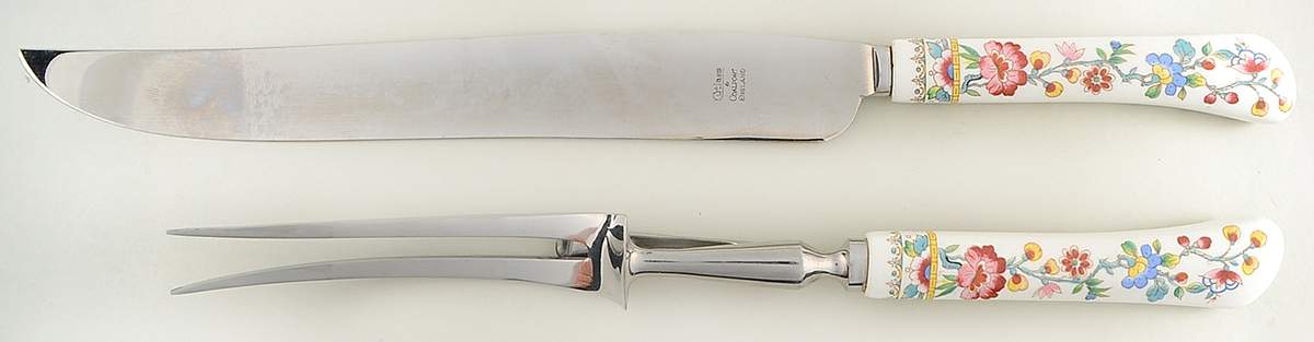 Ming Rose 2-Piece Carving Set by Coalport-1