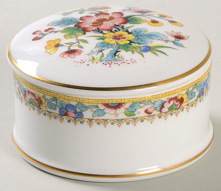 Ming Rose Trinket Box with Lid by Coalport-1