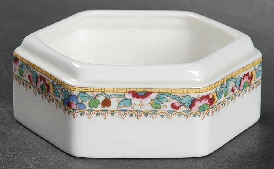 Ming Rose Hexagonal Box No Lid by Coalport-1