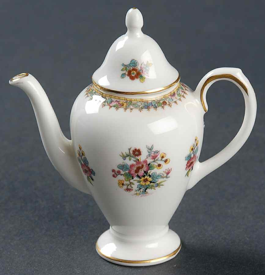 Ming Rose Miniature Coffee Pot & Lid by Coalport-1