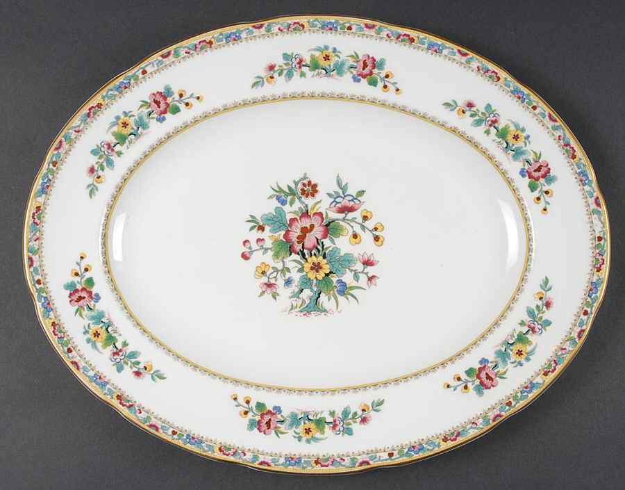 Ming Rose 14" Oval Serving Platter by Coalport-1