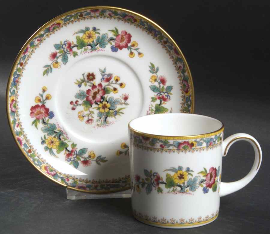 Ming Rose Flat Demitasse Cup & Saucer Set by Coalport-1