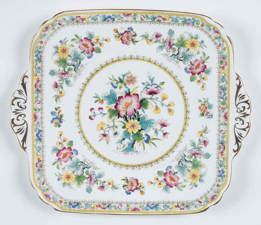 Ming Rose Square Handled Cake Plate by Coalport-1