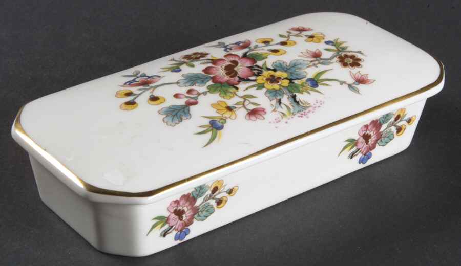 Ming Rose Oblong Box & Lid by Coalport-1