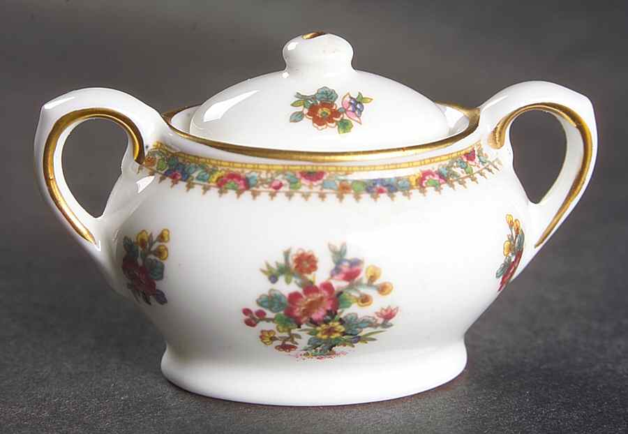 Ming Rose Miniature Sugar Bowl & Lid by Coalport-1