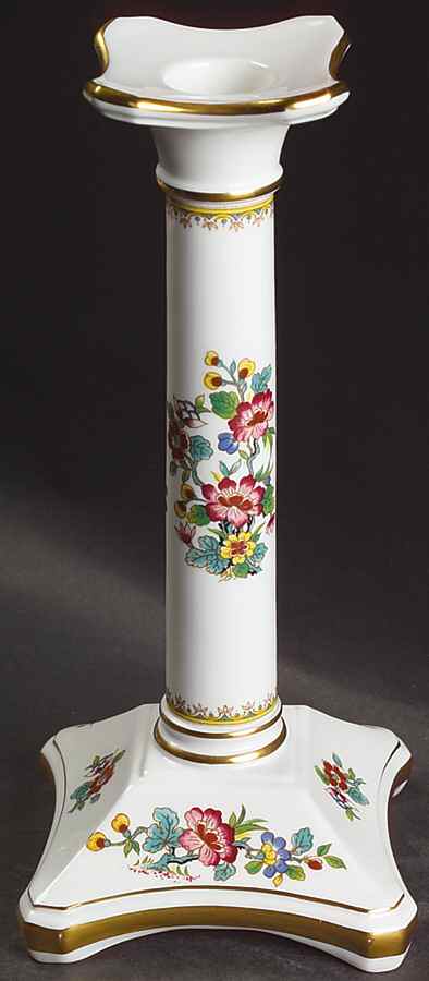 Ming Rose 8" Tall Candlestick by Coalport-1